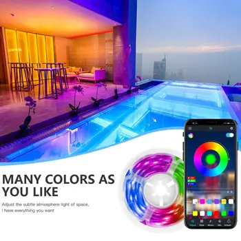 

Bluetooth LED Strips Lights Waterproof 90 LED Music Sync Color Changing RGB LED Night Light Christmas Tree Ornament Home Party