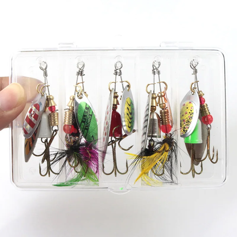 10/20/30pcs Mixed Rotating Spoon Fishing Metal Lures Spinner Artificial Sequins Baits Hard Bait For Bass Trout Perch Pike Carp