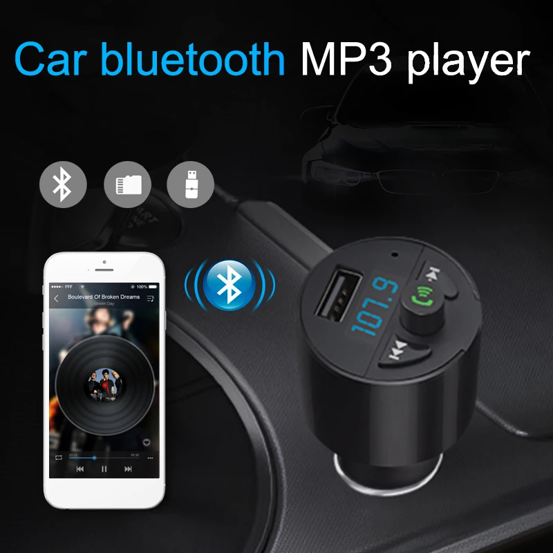 Автомобильный Bluetooth Автомобильный Громкая связь портативный беспроводной передатчик автомобильное USB зарядное устройство автомобили черный Универсальный