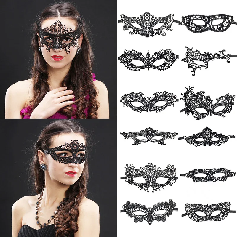 Fashion Black Sexy Lace Masquerade Mask For Carnival Halloween Half Face Ball Party Masks Festive Supplies | Дом и сад