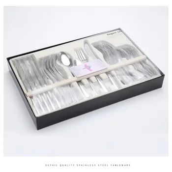 

Luxury Cutlery Set Stainless Steel European Cutlery Set Cutlery Spoon Knife Cutlery Set Gift Box Tableware DD6CJ