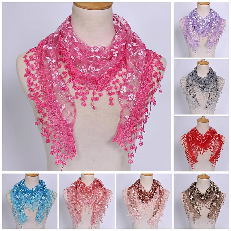 1 шт. для женщин с модным треугольным ремешком вокруг леди шаль цветочным