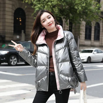 

Bright face down jacket in 2020 the new female fashion leisure han edition short loose coat collar little students