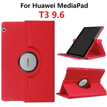 

360 Rotating Coque For Huawei MediaPad T3 10 9.6 Case AGS-L09-L03 W09 PU Leather Funda for Honor Play Pad 2 9.6" Stand Case