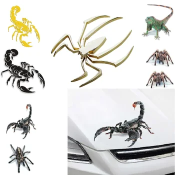 

3D PVC Car Sticker Lizard Scorpion Spider Gecko Frog Car Body Window Sticker Decal F-Best