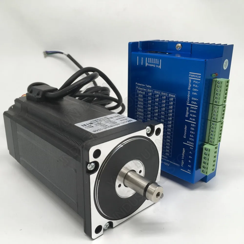 Набор шаговых двигателей 4.5 нм Nema34 86 мм AC DC DSP Hybird 1000 комплект с замкнутым циклом 2ph