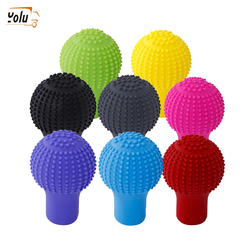 

YOLU Car Round Bump Silicone Nonslip Lever Gear Shift Knob Cover Universal Manual Gear Head Shift Collars Boot Covers