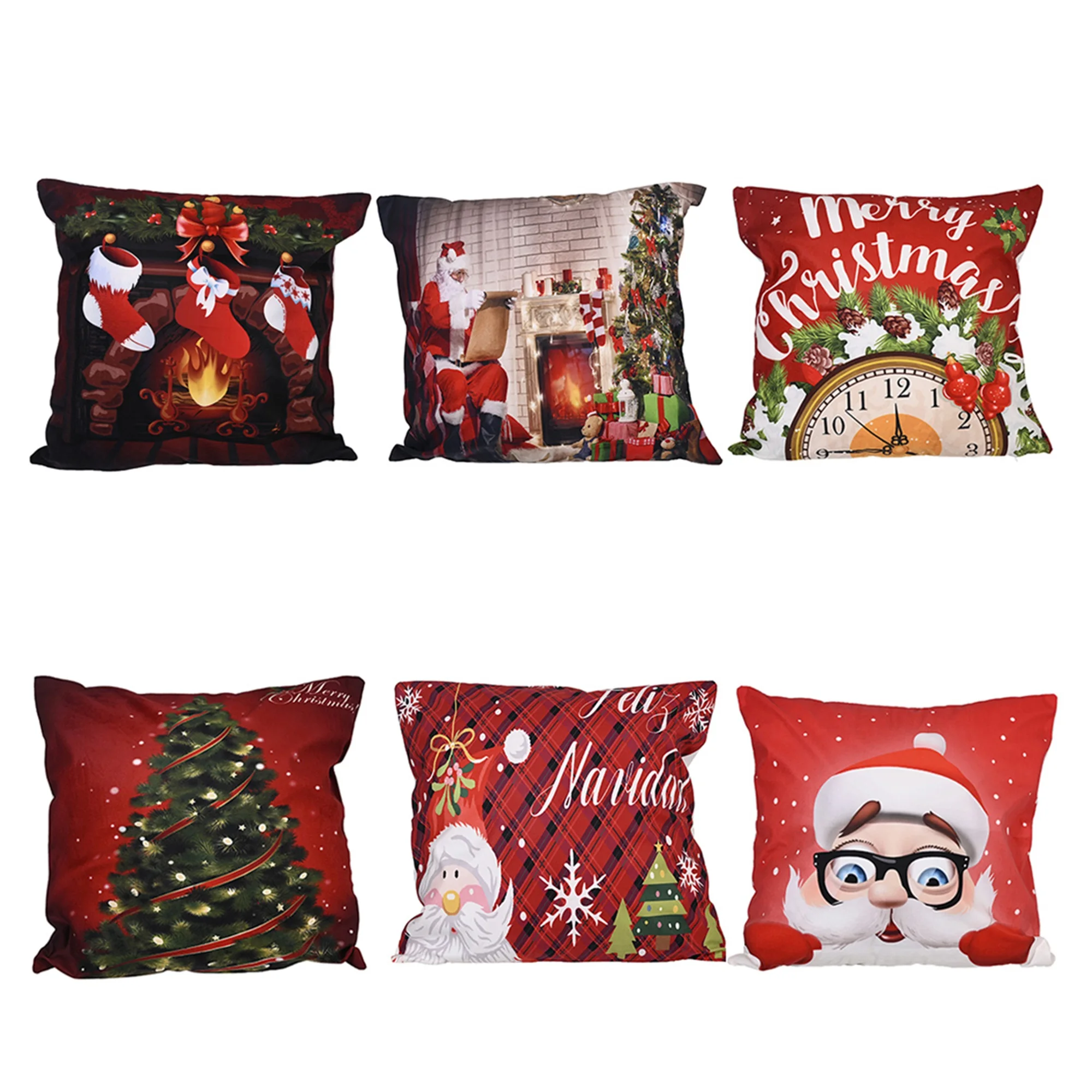 

Christmas Pillow Covers, Colorful Decorative Throw Cushion Covers for Sofa, Couch, Bed and Car