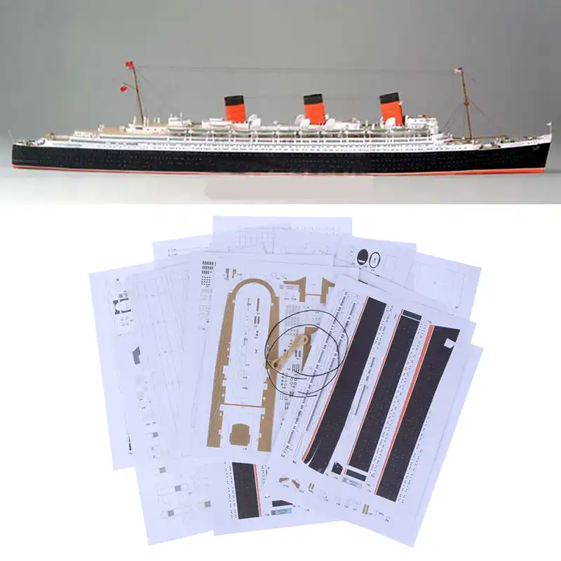 1:400 Queen Mary Cruise Liner Ship 3D Paper Model Puzzle Kit DIY Approx 74cm L