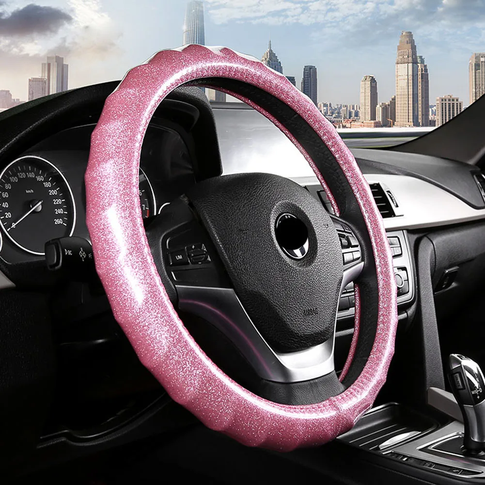 Colorful Pink Purple Red Car Steering Wheel Covers Women Covered Steering-Wheel Case Interior Accessories | Автомобили и
