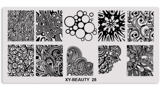 1 Pcs Mixed Design Line Animals Stainless Steel Nail Stamping Plates Rectangular Image Template DIY Manicure Stencils Tools XY-BE 28