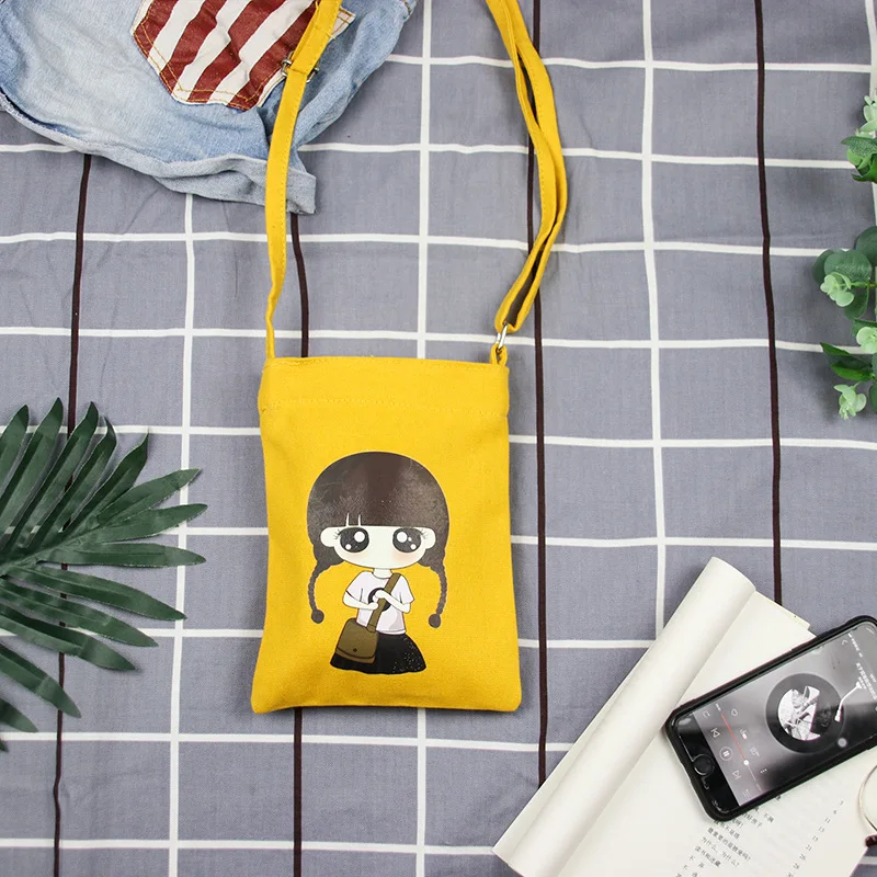 Новые стильные парусиновые Удобные сумки через плечо Милая Мобильная Сумка для телефона мини сумка напрямую от производителя продажи