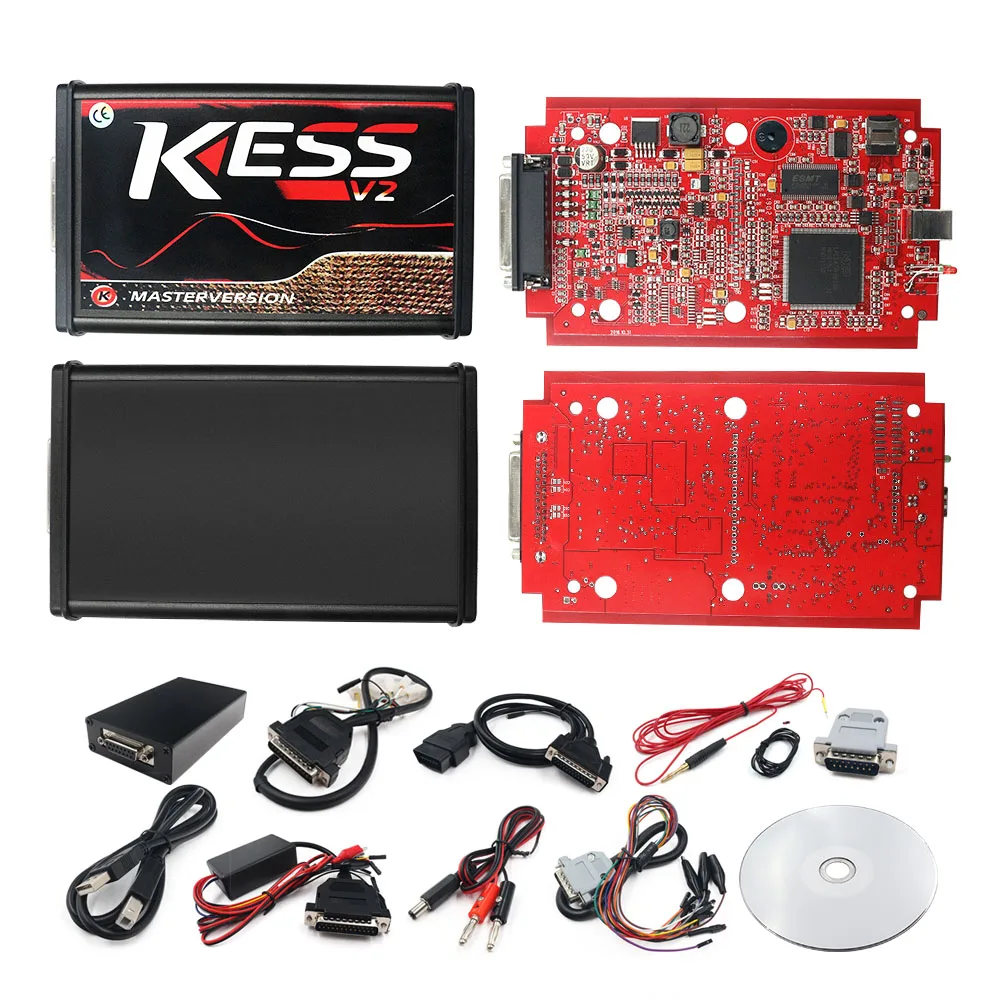 Онлайн V2.47 ЕС красный Kess V5.017 OBD2 менеджер Тюнинг Комплект KTAG V7.020 4 светодиодный Kess V2 5,017 программатор BDM K-TAG V2.25 программатор системного блока управления