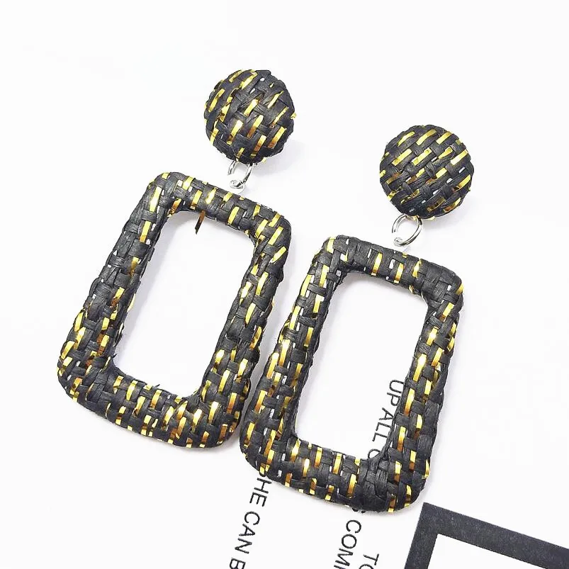 ju black gold Модные Подвесные серьги большие геометрические Висячие золотые серьги для женщин вечерние ювелирные изделия - Окраска металла: ju black gold