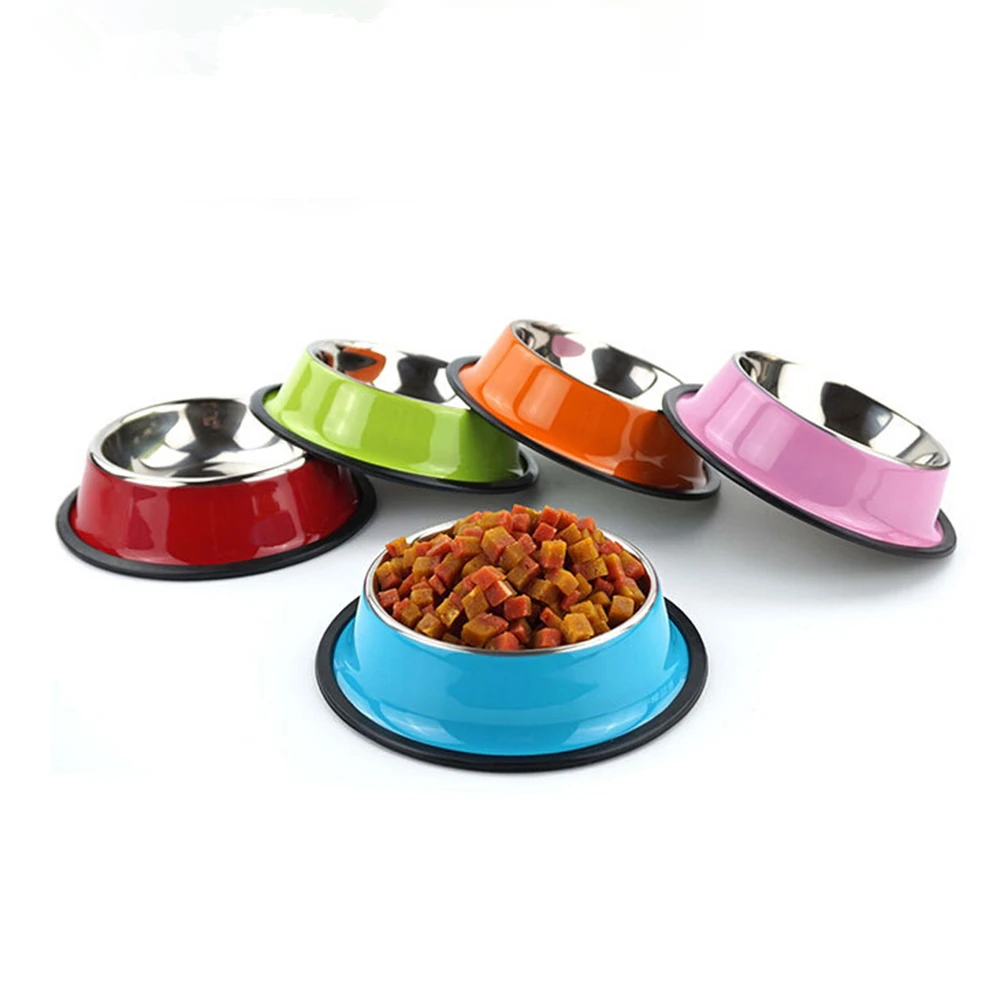 New Pet Dog Stainless Steel Bowls Puppy Cats Food Drink Water Dish