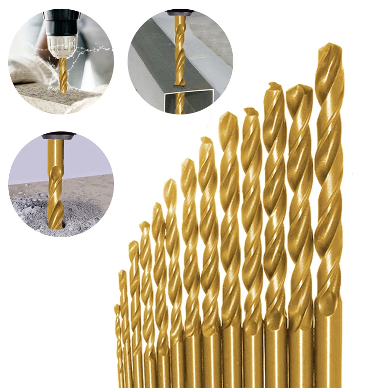 

13Pcs Drill Bit Kit Left Hand Drill Bit Set with Case Titanize Coating 1/16" -1/4" New Titanium Nitride Coating Bits