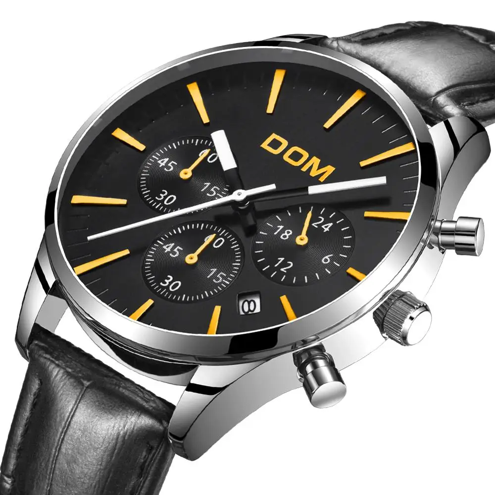 

DOM Men Watches Luxury Famous Top Brand Men's Fashion Sport Waterproof Casual Watch Military Alloy Quartz Wristwatches Relojes