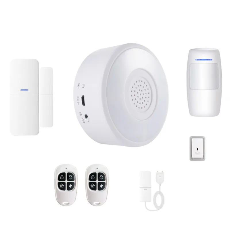 

6PCS Smart Home Alarm Contain Leak Alarm Door Magnet Infrared Sensor Remote Control Doorbell For Gateway