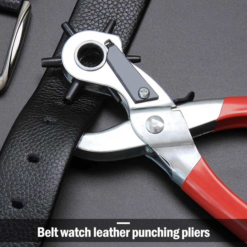 

Leather Belt Hole Punch Plier Revolve Sewing Machine Eyelet Puncher Bag Setter Tool Watchband Strap Household DIY leathercraft