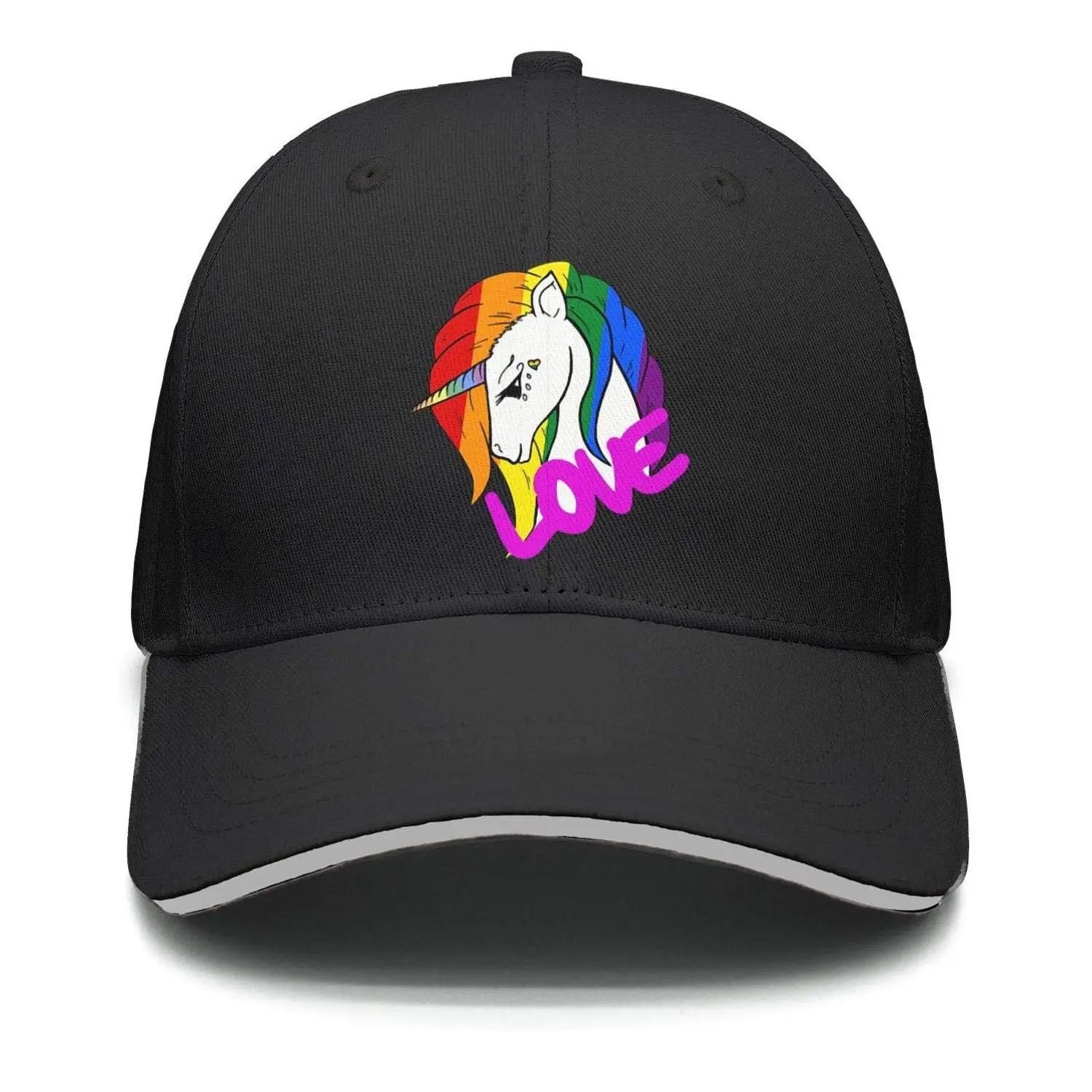 Gay Pride Единорог искусство Радуга Женская Мода Регулируемая сетка Strapback Хлопок Бейсболки Шляпа