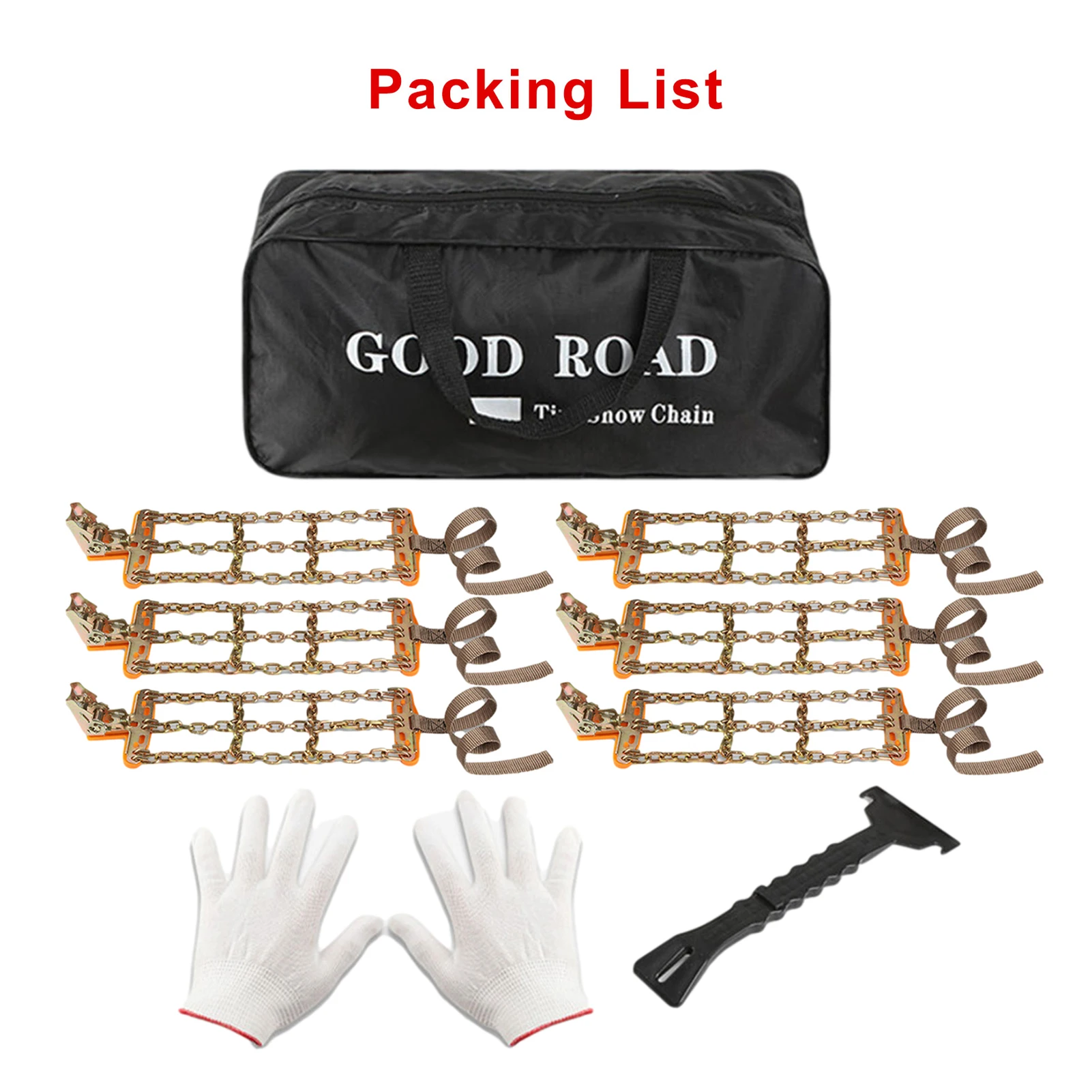 Winter Universal Car Tire Snow Chain Durable Manganese Automobile Snow Tire Anti-skid Tires Chain Tool Emergency Car Accessories