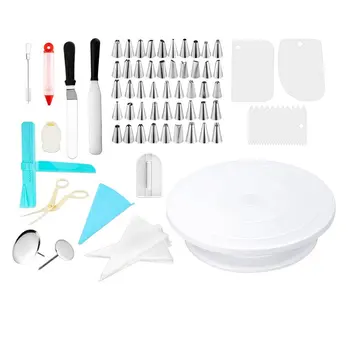 

164Pcs DIY Cake Decorating Bakery Tools Kit Baking Pastry Supplies Cake Turntable Set with Piping Cream Reusable Bag