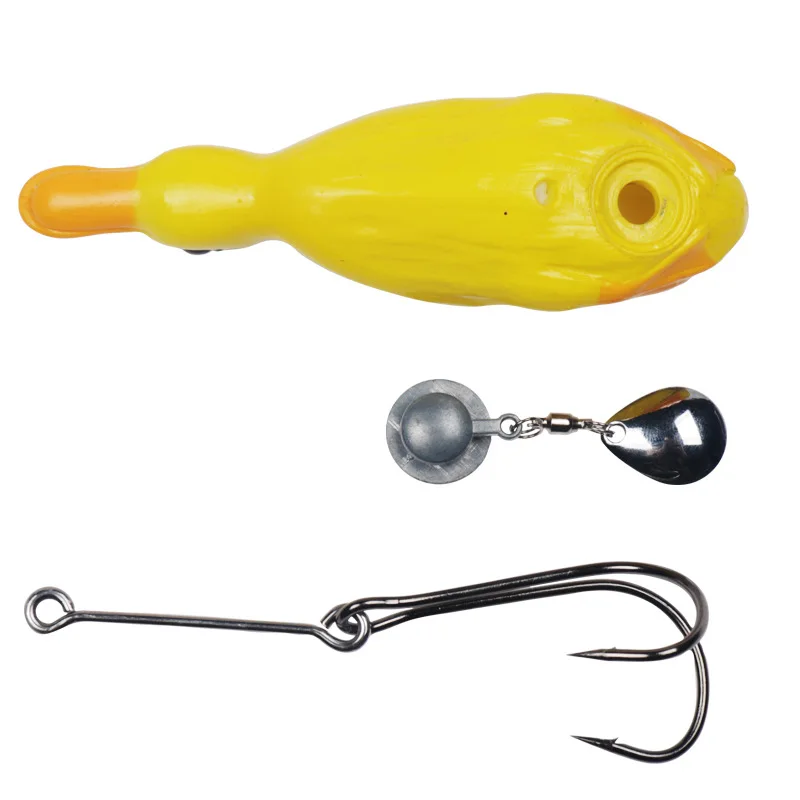 Bassland New Artificial Duck 21g With Spin Spoon Fishing Soft Lure PVC Bait 5 colour Kill Snakehead Fish Baits Fishing Tackle