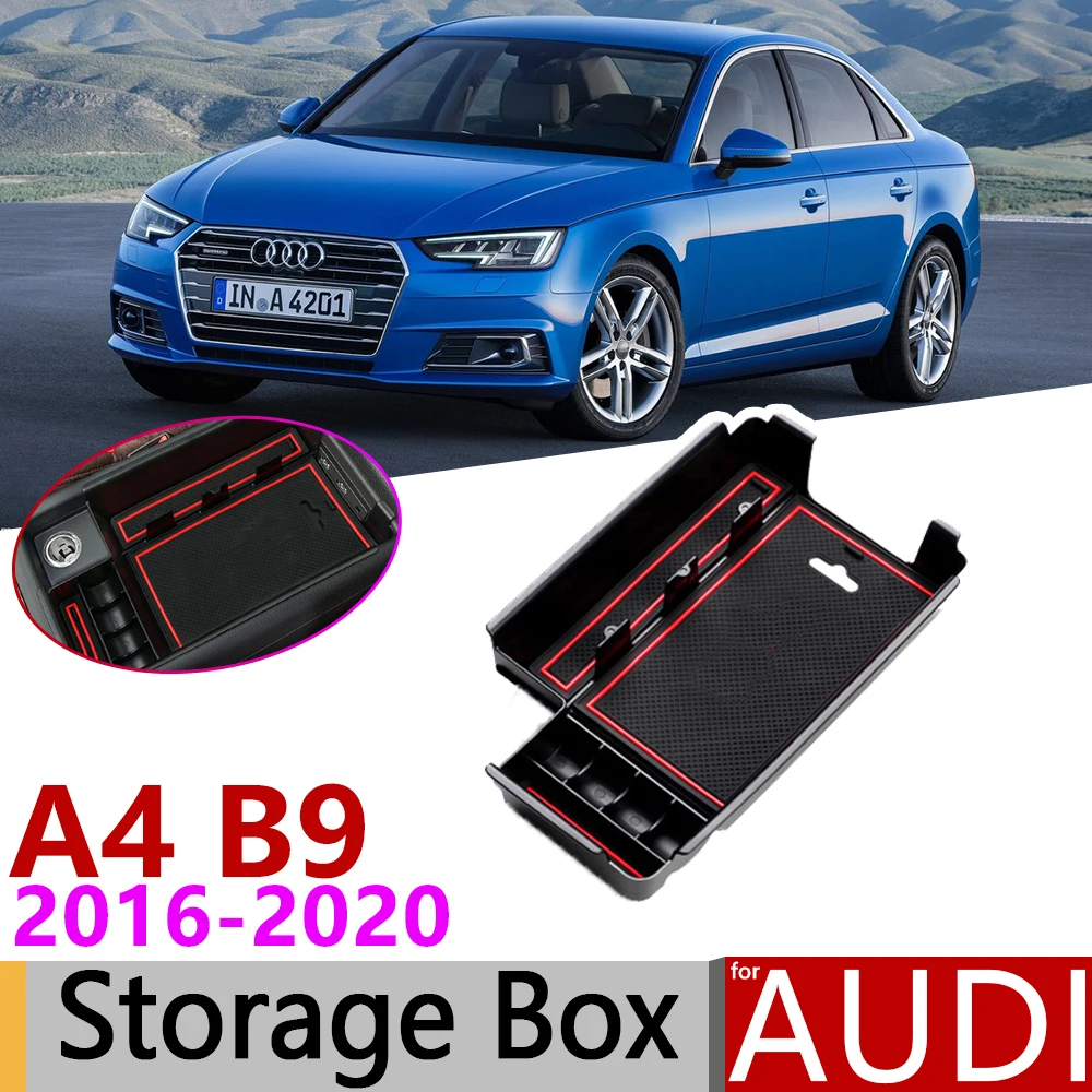 Для Audi A4 B9 A4 8 Вт RS4 S4 S line RS 4~ подлокотника коробка для хранения, автомобильный Органайзер аксессуары