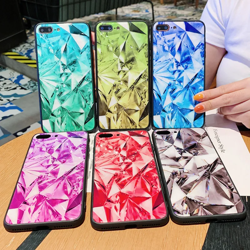 3D красочные ослепительный бриллиант шаблонный кейс для samsung Galaxy A50 A30 A20 A40 A60 A80 A90 S9