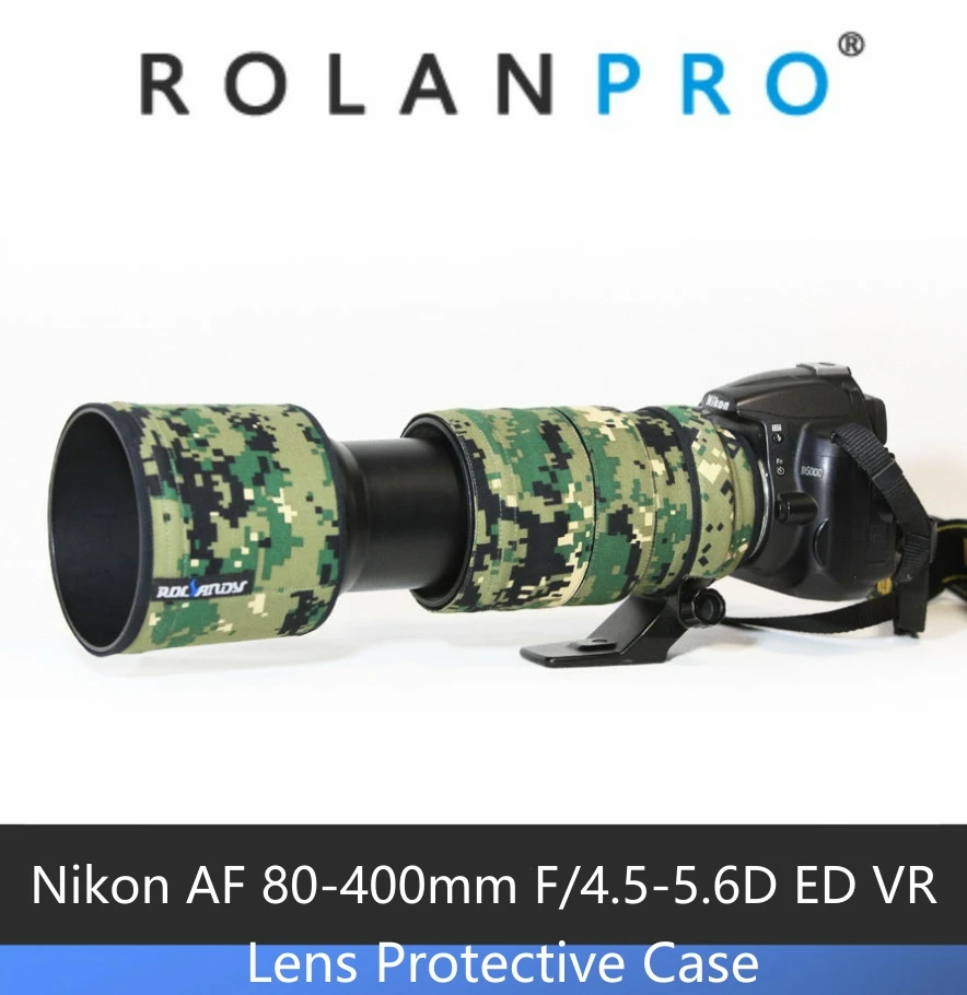 ROLANPRO Lens Coat Rain Cover for Nikon AF 80 400mm F/4.5 5.6D ED VR