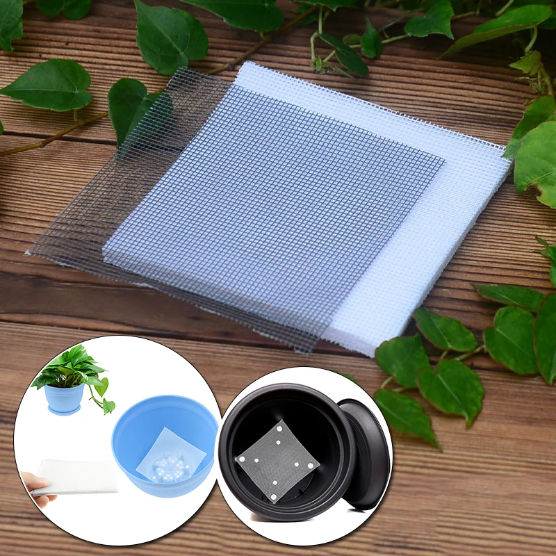 25PCS /Set Flower Pot Hole Mesh Pad Bonsai Pot Bottom Grid Mat Bottom Mat Prevent Soil Loss Breathable Gasket Accessories