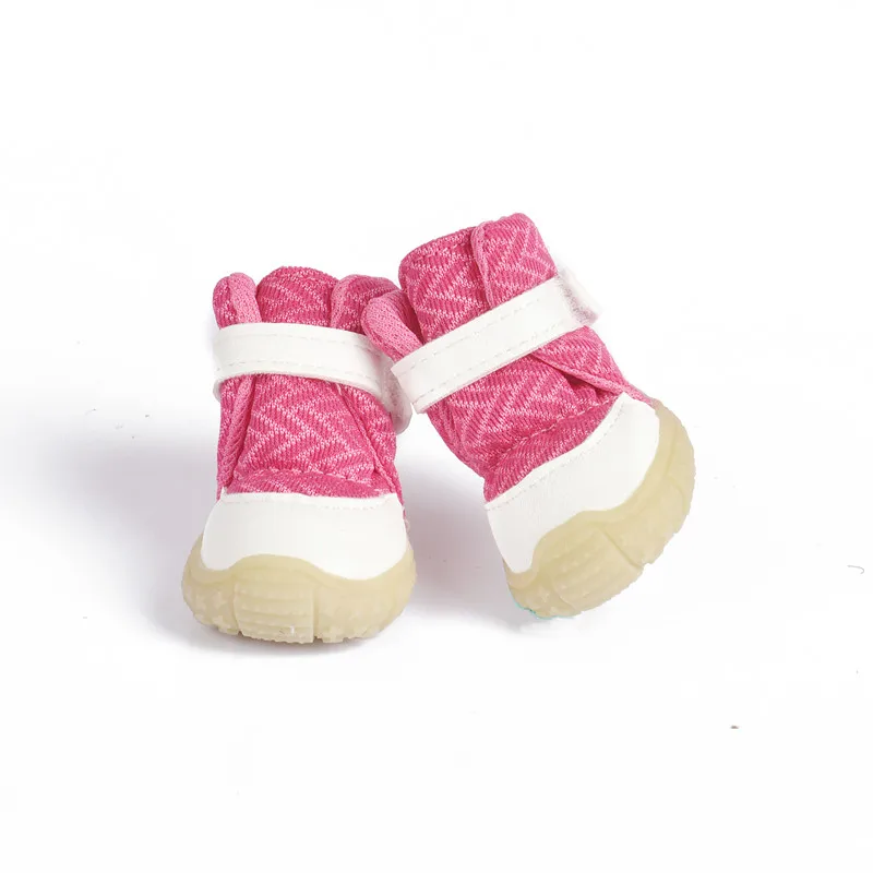 Обувь для питомцев из дышащей сетки; летняя обувь для маленьких собак; нескользящие сандалии для собак; для плюшевого бишона - Цвет: Roseo Pink