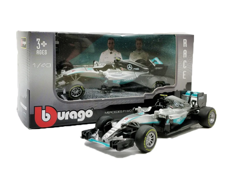 BBurago F1 весы 1:43 RedBull AMG W05 W07 SF71H SF70H SF16 RB13 RB14 RB15 SF90 литья под давлением гоночный автомобиль модель Машинки Игрушки - Цвет: W07 Nr6 N.Rosberg
