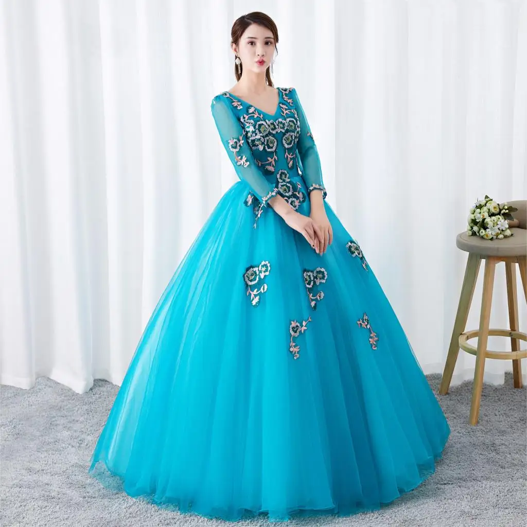 Бальные платья, бальные платья с аппликацией, длинные рукава, Vestidos De 15 Sixteen, милое дебютантное платье, Пышное Платье