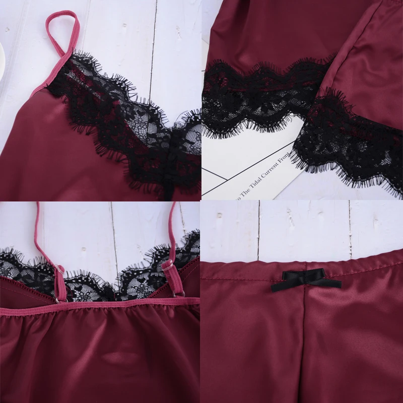 Раздельные кружевные пижамы 2 шт. женская пляжная одежда ночное белье короткие