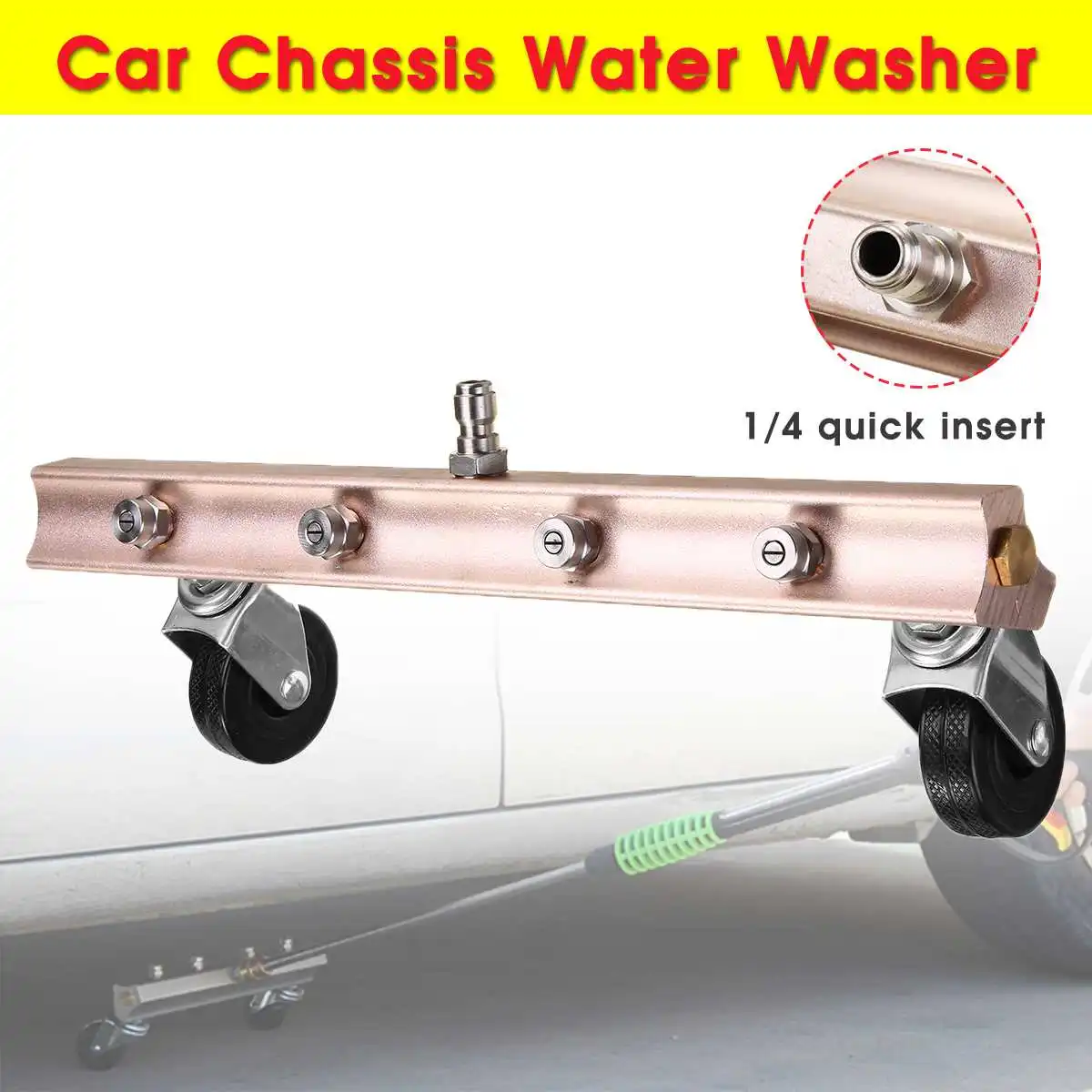 Tanie Pod wysokim ciśnieniem podkładka pod obudowa podwozia Cleaner 1 4 cal wtyk męski samochodu podwozia do czyszczenia 4 dysza 70cm HD K przedłużyć pręt