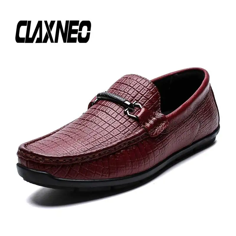 

CLAXNEO Man Moccasins Genuine Leather Summer Men's Leather Shoes Slip on Male Casual Footwear Boat Shoe Loafers