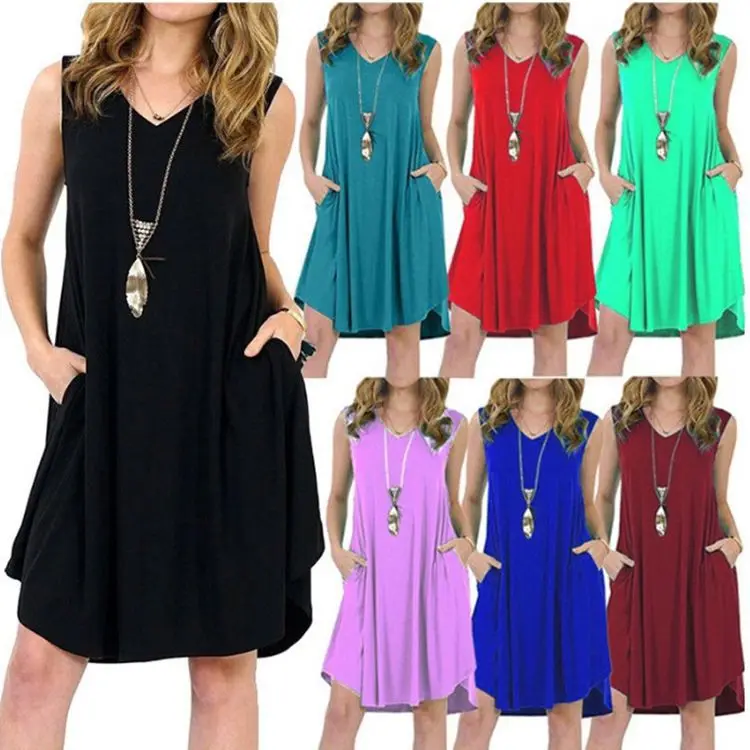 

Sexy Party Plus Size Maxi Straight Solid Dresses Elegant Ladies Sleeveless V-neck Dress Loose Large Sizes Slim Office Vestidos