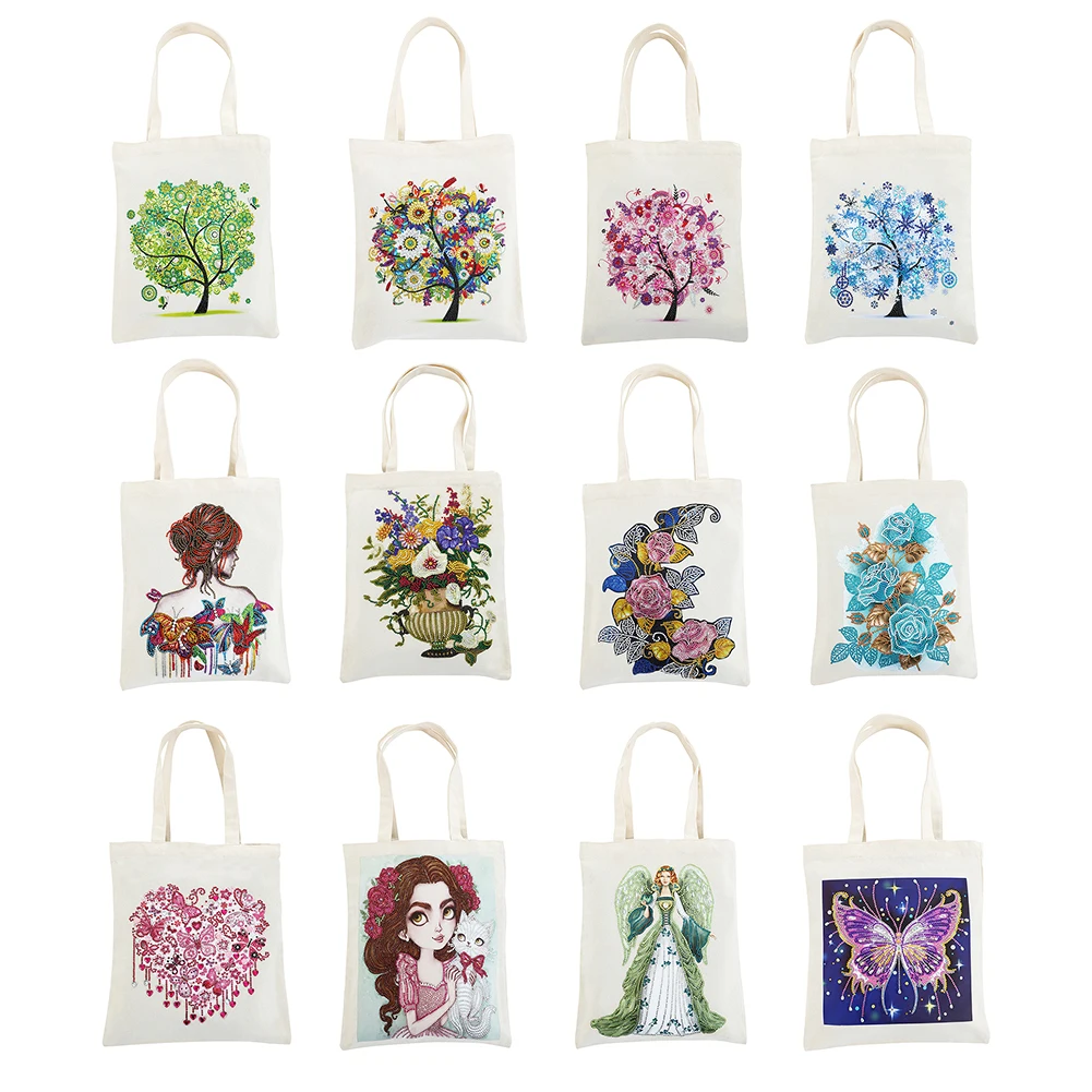 DIY Diamond Painting Handbag Reusable Shoulder Shopping Storage Bag Home Decoration Gift Foldable Eco-friendly Shopping Bags