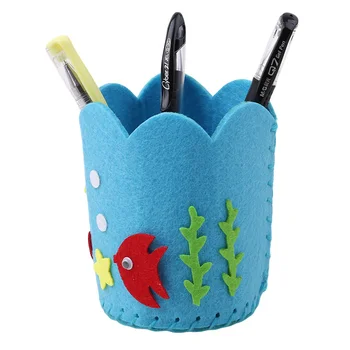 

Cute DIY Cartoon Sewing Pen Holder Handmade Pen/Brushes Container Holder Puzzle Kids Handcraft Toy Educational Toy 6 Colors new