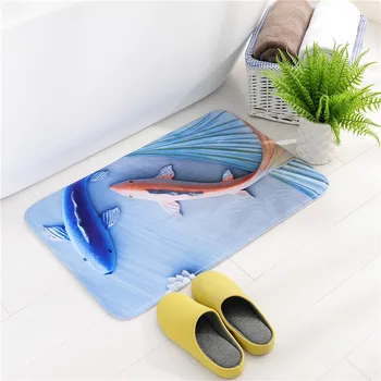 

Thick 3D Fish Printed Antislip Bath Mat Bathroom Carpet Water Absorption Toilet Rug Home Decor Bedroom Doormat Kitchen Floor Mat
