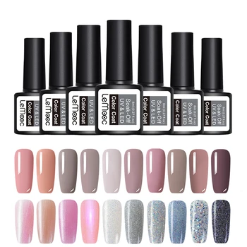 

LEMOOC Glitter Gel Nail Polish 8ml Soak Off UV Gel Varnish 70 Colors Pink Purple Gray Shimmer Nail Gel varnish