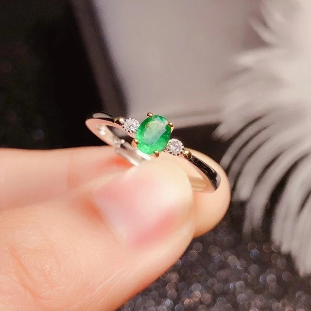 Handmade Natural Zambian Emerald Stone Ring Original Zamurd India | Ubuy