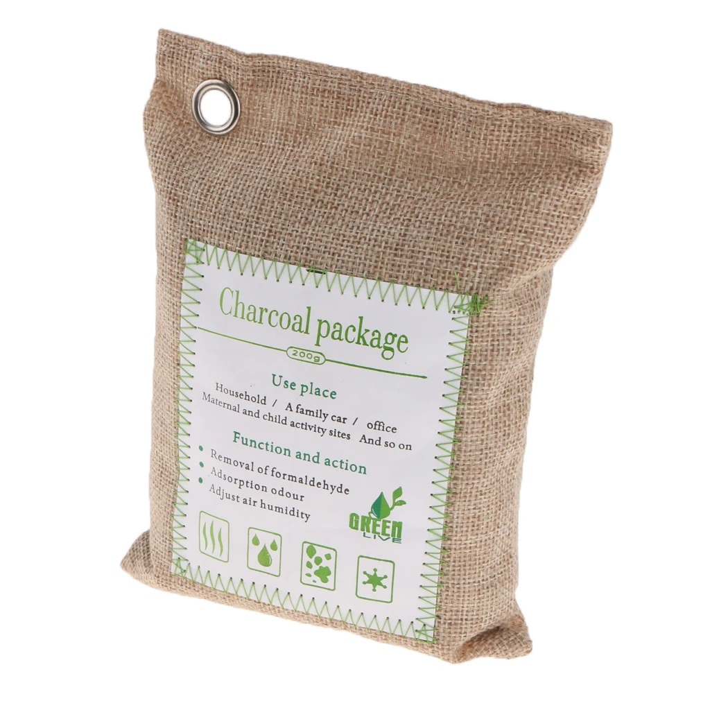 500g Natural Air Purifying Bag Bamboo Charcoal Air Freshener, Deodorizer, Odor Eliminator, Odor Absorber For Cars and Closets