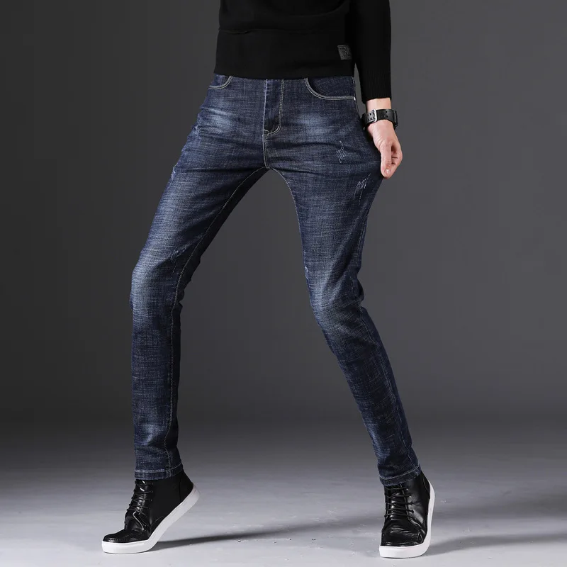 QMGOOD, мужские модные корейские ковбойские обтягивающие джинсы, Мужские Стрейчевые джинсы, мужские брюки, узкие джинсы, мужские джинсы, новое поступление