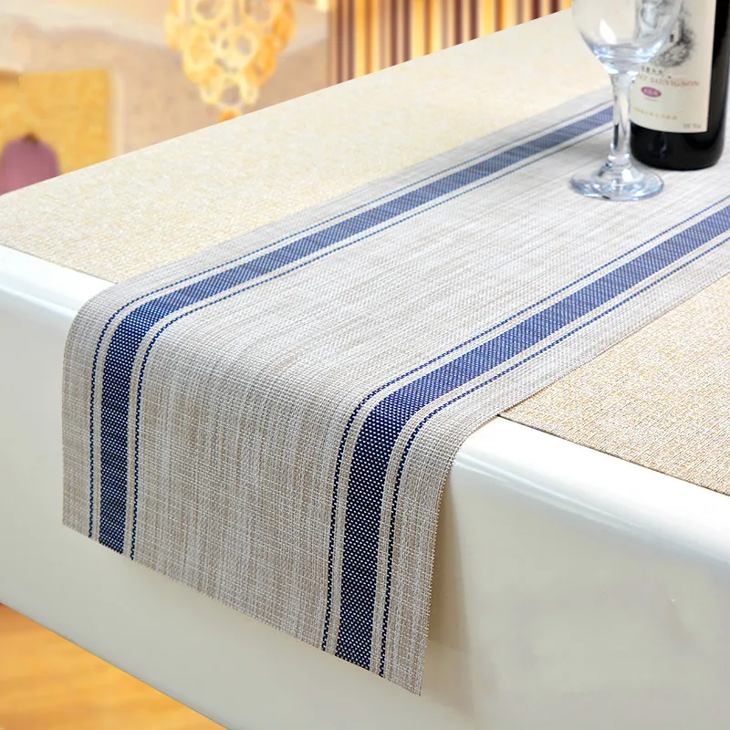 

45 Table Runner Modern Striped Table Runners Eco-Friendly and Durable Coffee Tea Table Cloth Plastic Placemat