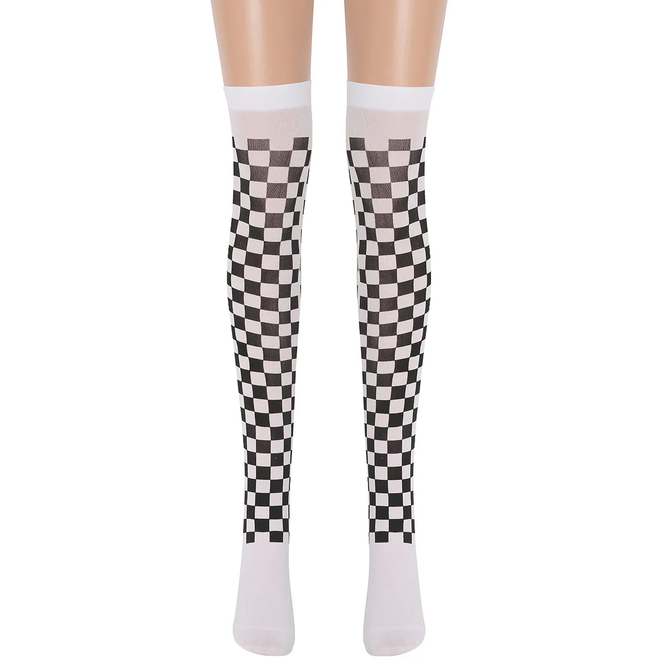 

Halloween socks black and white squares clown socks Halloween costume party clown sox knee-high stockings stockings