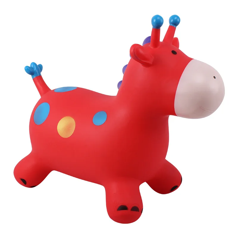 Животные гарцующая лошадь для верховой езды infantil детские палочки лошади надувные домашние игрушки - Цвет: Красный