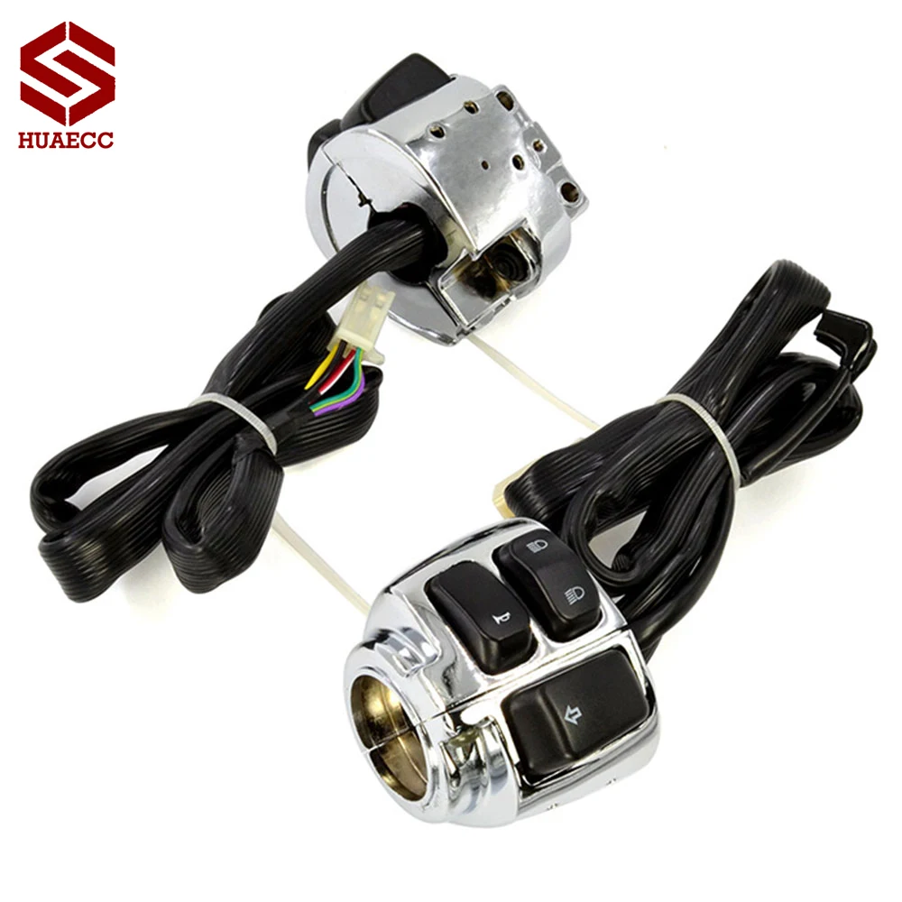For Harley Dyna Sportster Softail VROD 1996-2012 Motorcycle 25mm 1&quot Handlebar Switches Control Kit Wiring Harness Switch | Автомобили