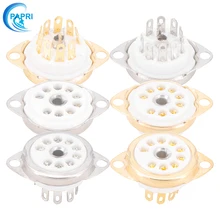 Papri tubo de vácuo banhado a ouro, 10 peças, cerâmica b9a, 9pin, soquete, painel, chassi, ecc81 ecc82 ecc83 el84 6922 tubo de vácuo etc